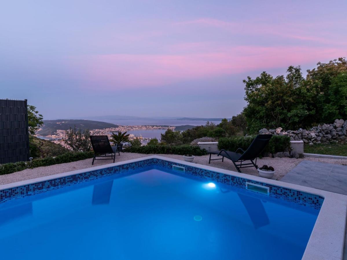 Scenic Sea View,Three Bedroom Villa With Pool Trogir Luaran gambar